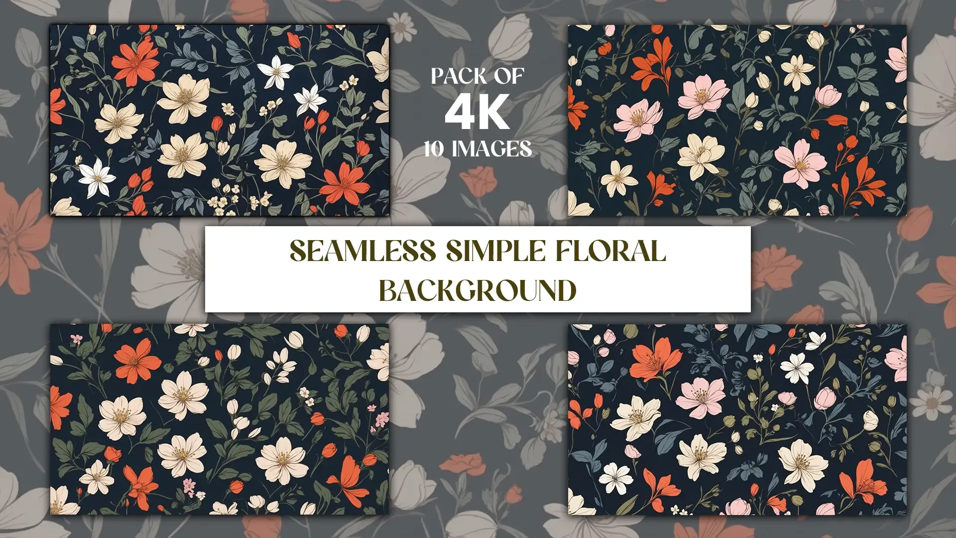 Classic Floral Pattern Collection Seamless Flower Background image